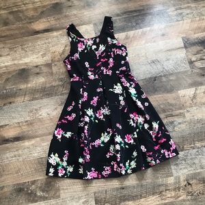 Express Floral Cutout Fit & Flare Dress Size 4